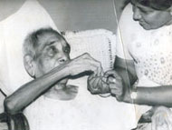 Mrs.Rani Krishnan at her service with a senior citizen